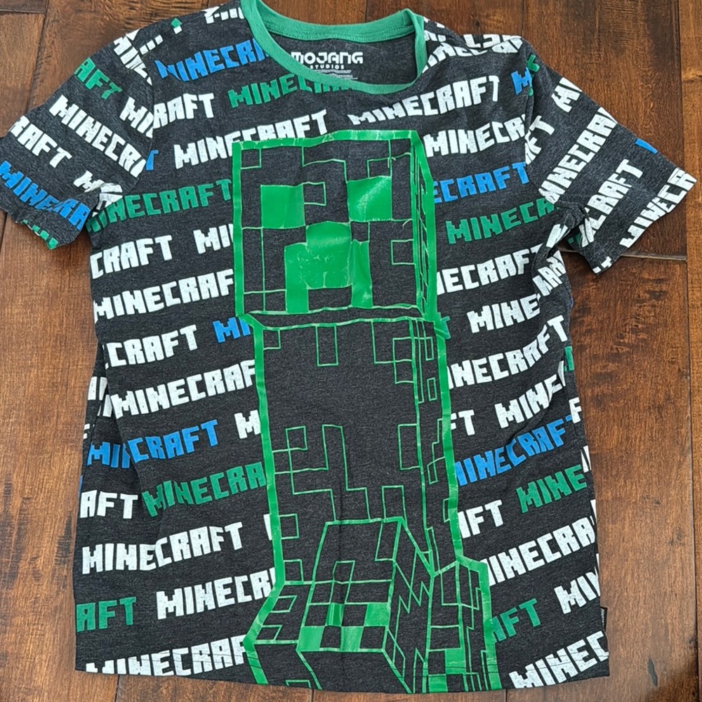 Minecraft Kids Graphic T-Shirt - Black and Green